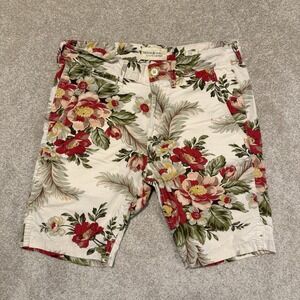 Ralph Lauren Denim & Supply Shorts Mens 32 White Red Floral Casual Beach Outdoor